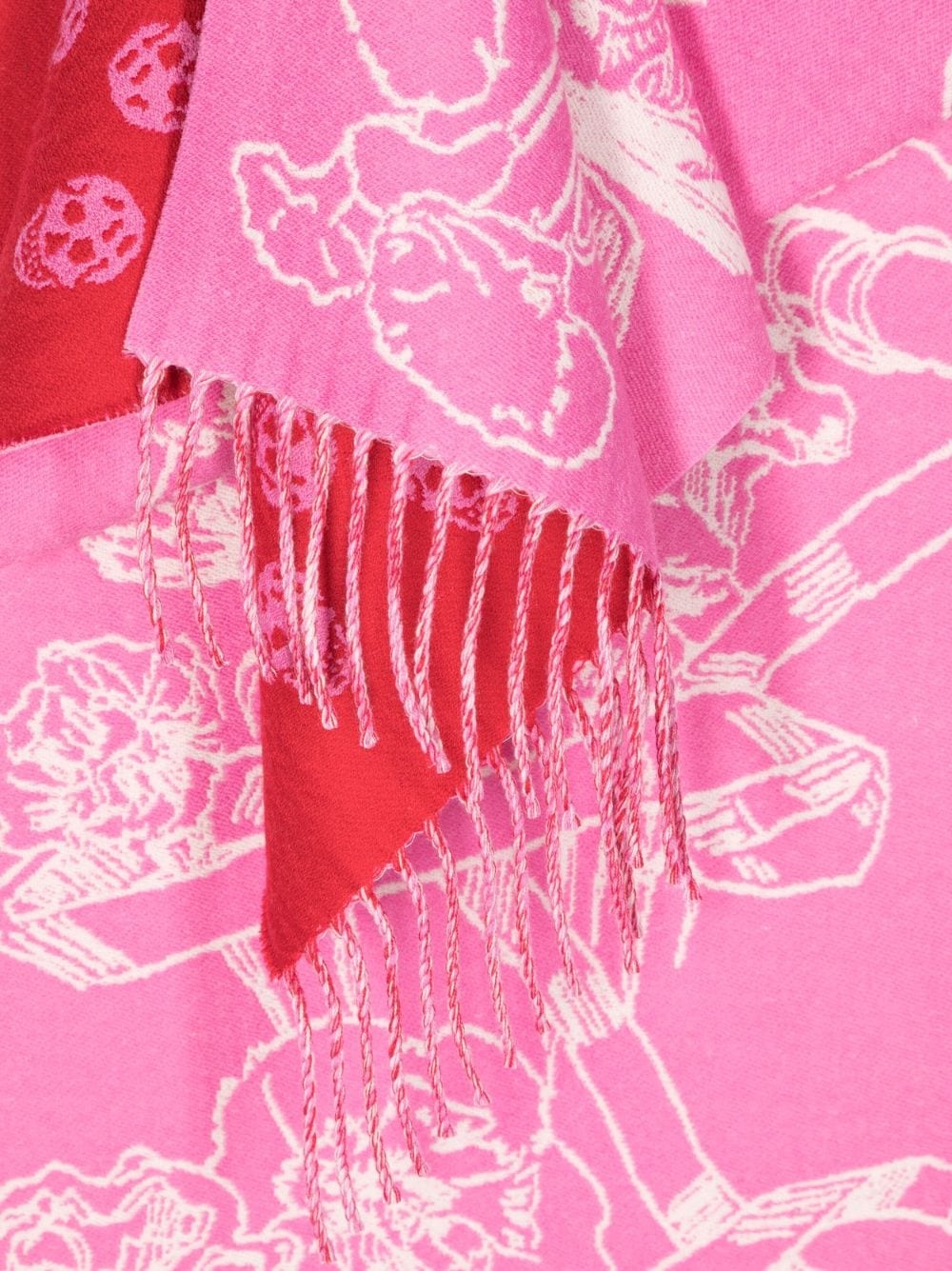 skull intarsia-knit wool scarf - 3