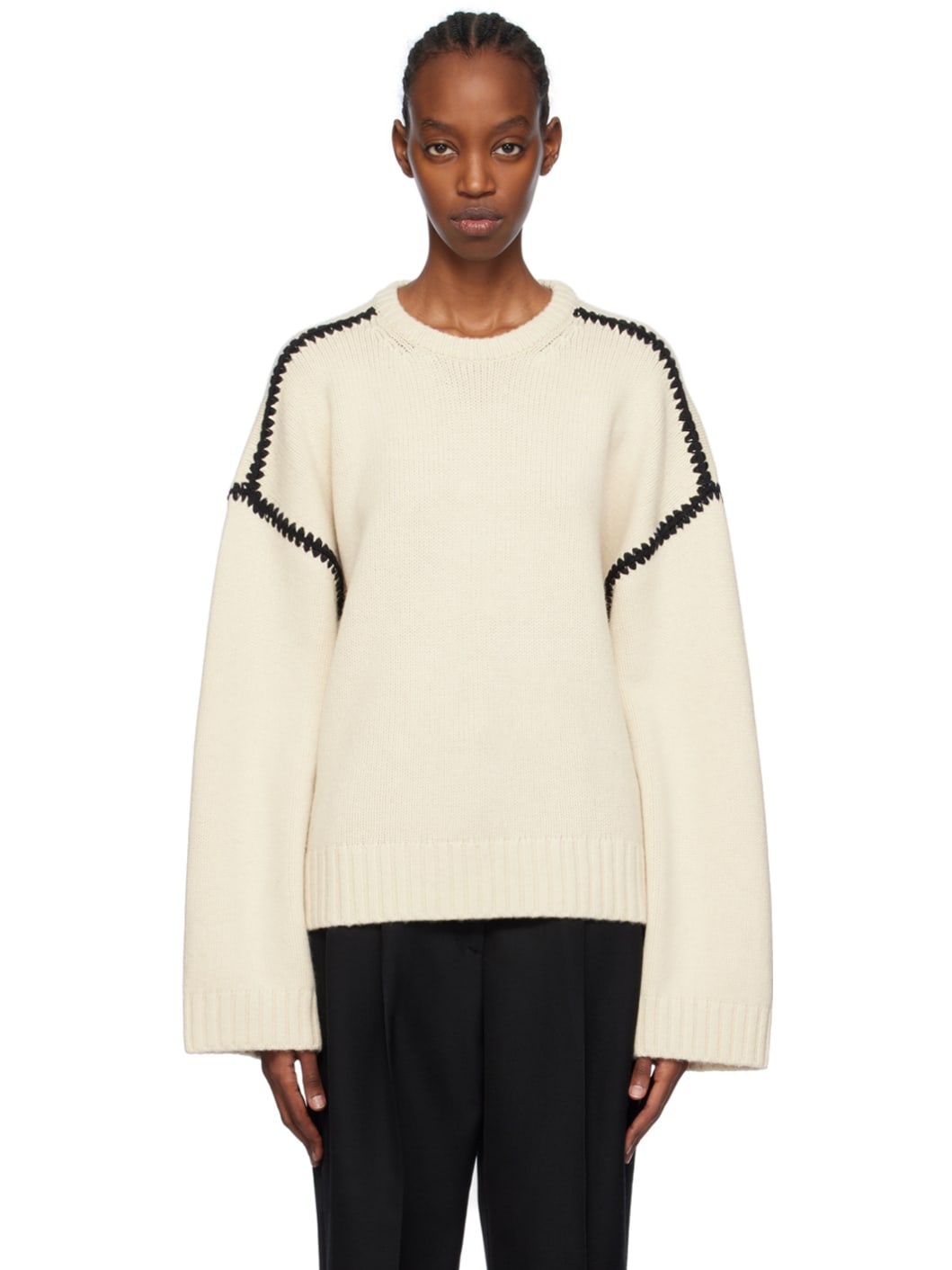 Off-White Embroidered Sweater - 1