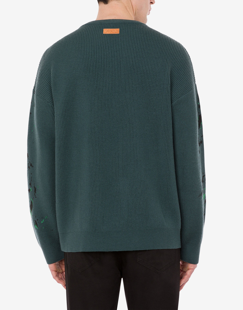 Moschino PAINTED EFFECT WOOL JUMPER outlook