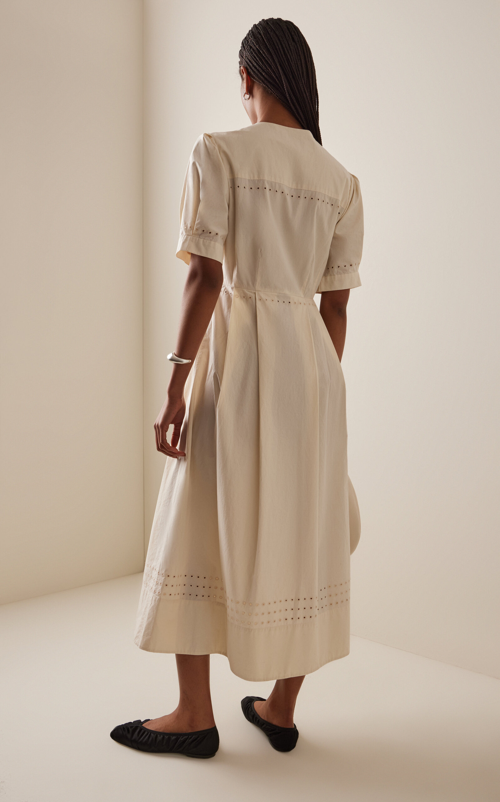 Harper Cotton Midi Dress ivory - 4