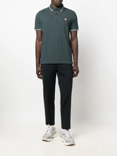 Stone Island logo-patch polo shirt outlook