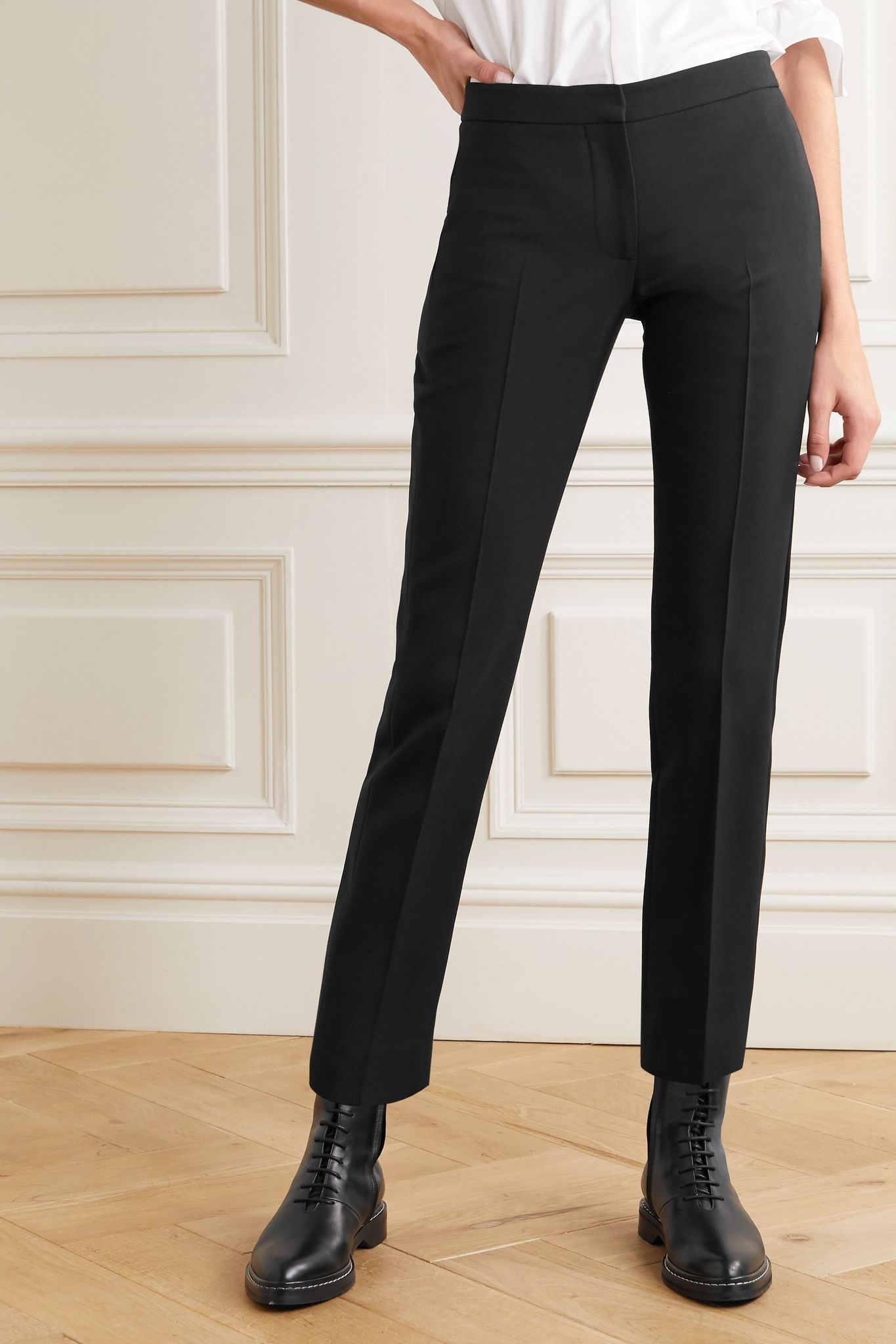 Tuxedo grain de poudre wool-blend tapered pants - 6