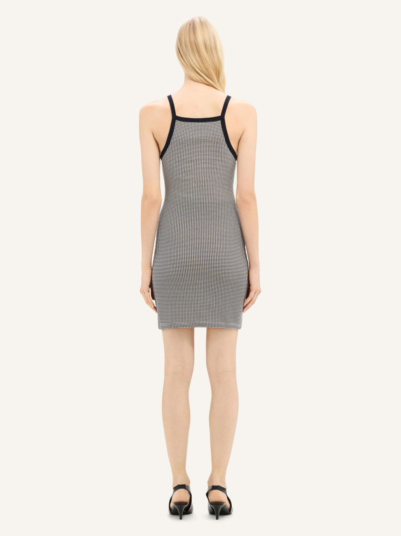 CONTRAST HOUNDSTOOTH MINI DRESS 4