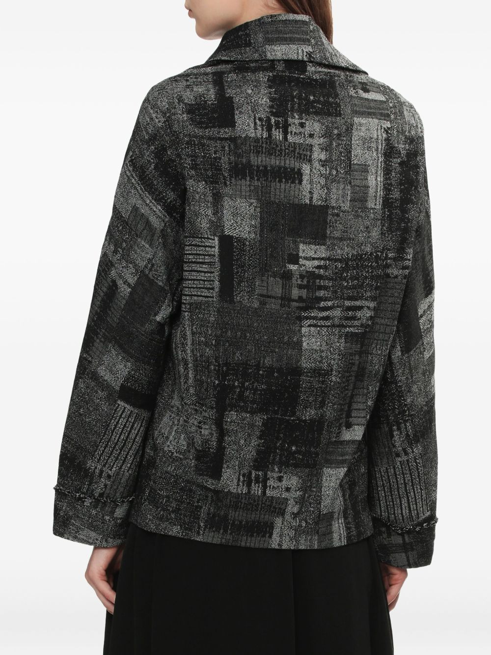 abstract-print button jacket - 4