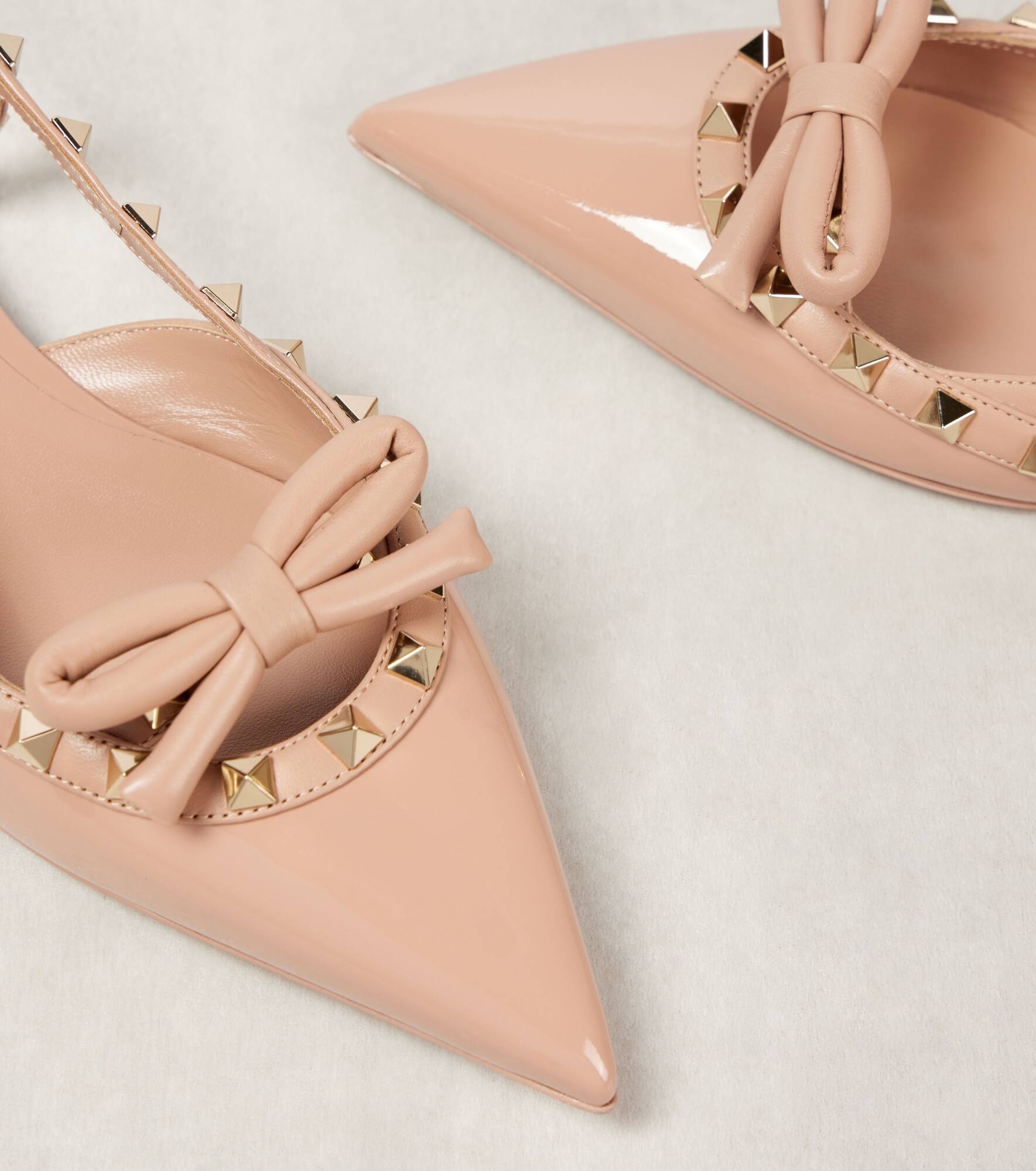 Rockstud Bow patent leather slingback flats - 5