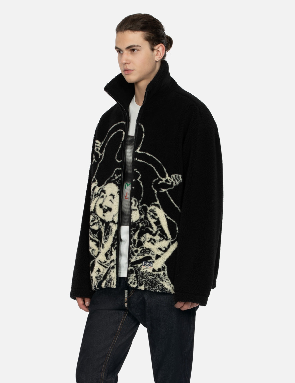 GODHEAD AND SEAGULL JACUARD RELAX FIT SHERPA JACKET - 7