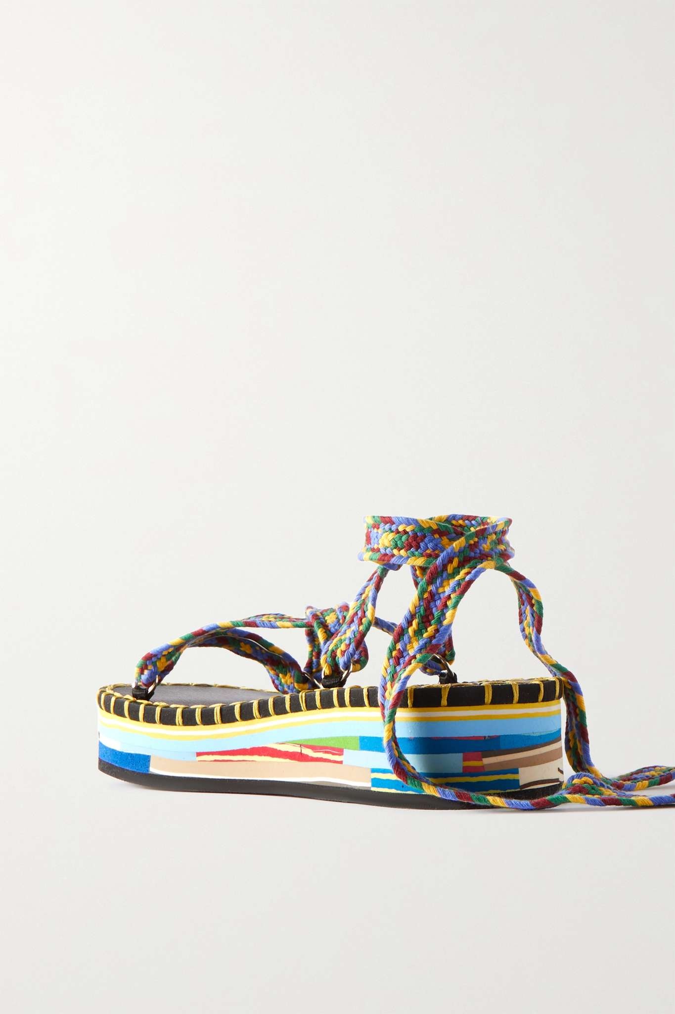 Lou braided recycled cotton-blend platform sandals - 3