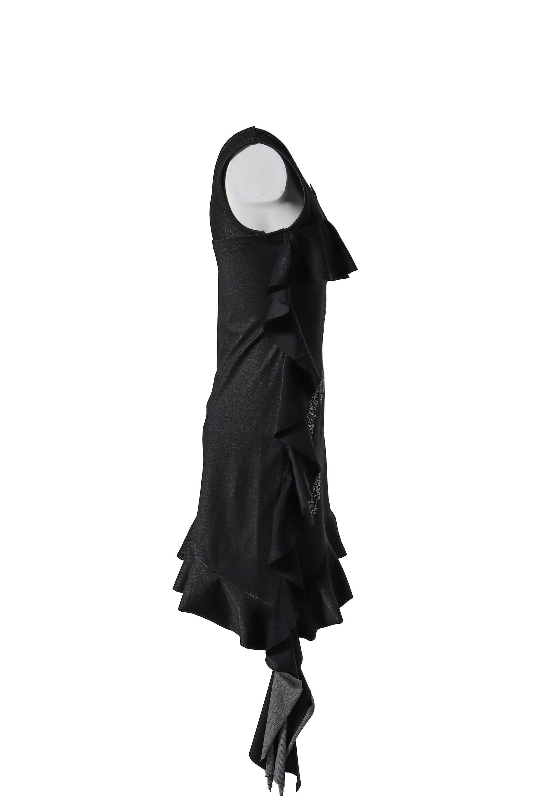 FLOW RUFFLE DRESS / BLK - 3