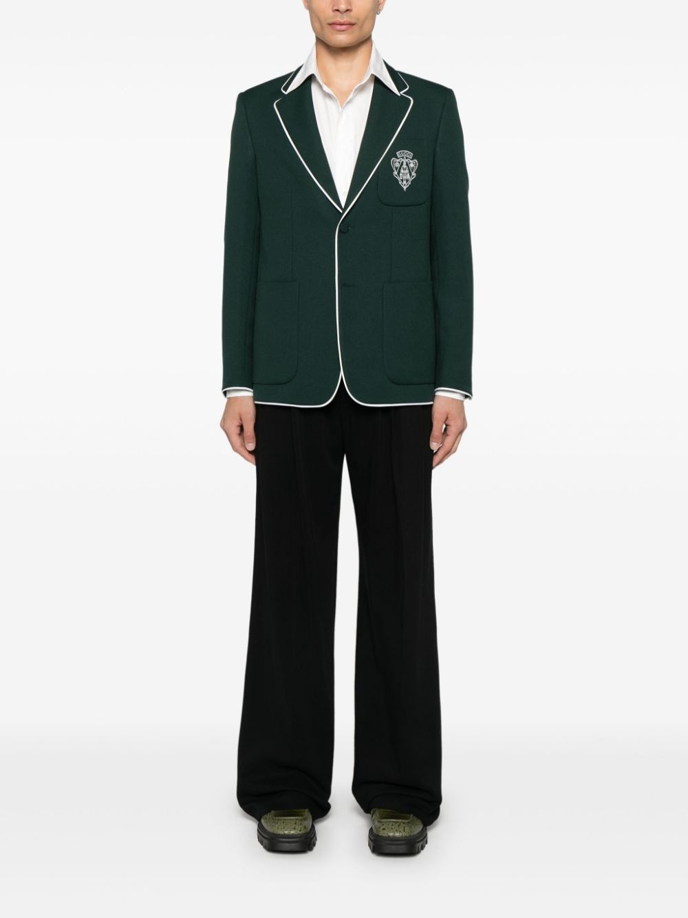 logo-embroidered blazer - 2