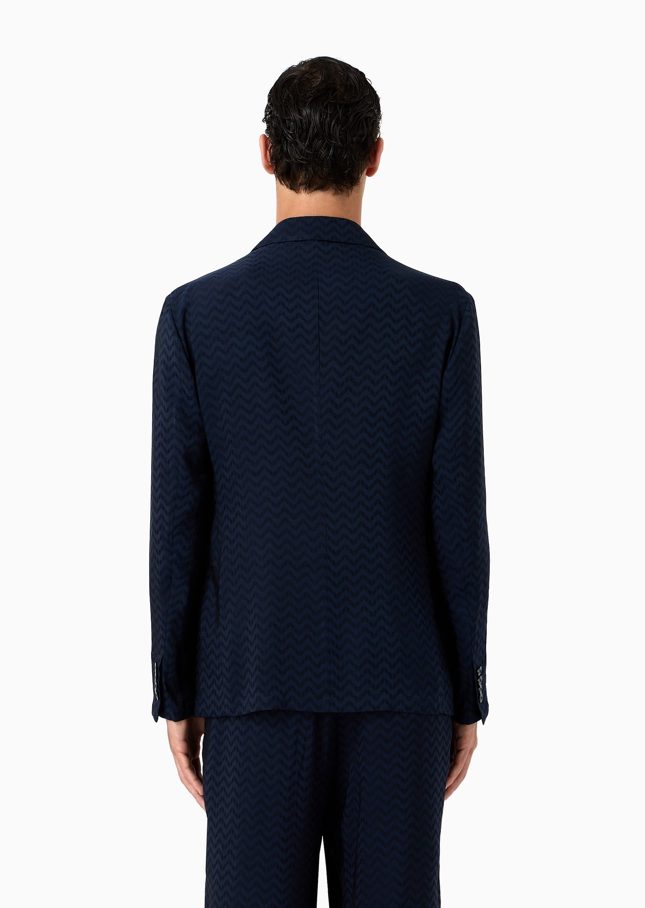 ASV jacquard viscose and cupro single-breasted jacket - 3