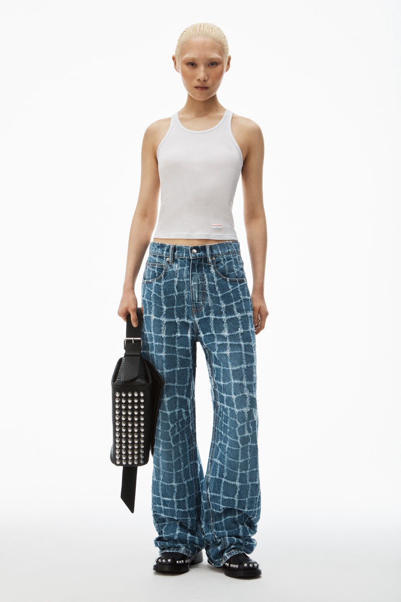 Alexander Wang laser-distressed denim jeans outlook