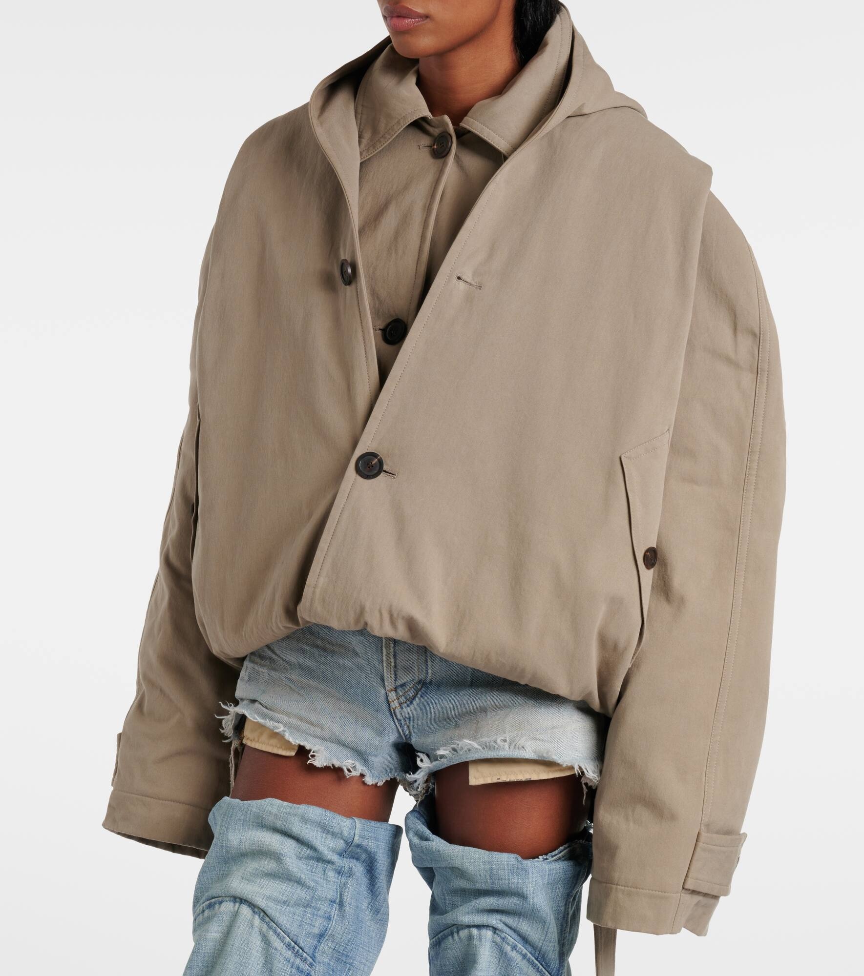 Deconstructed cotton twill trench coat - 4