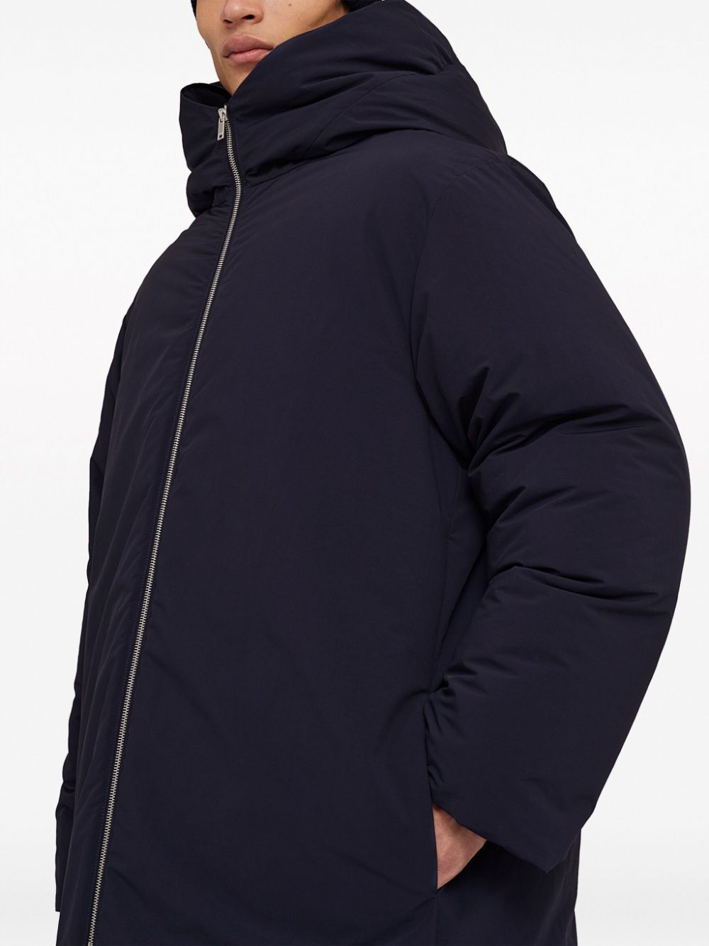 mid-length hooded down jacket - 5