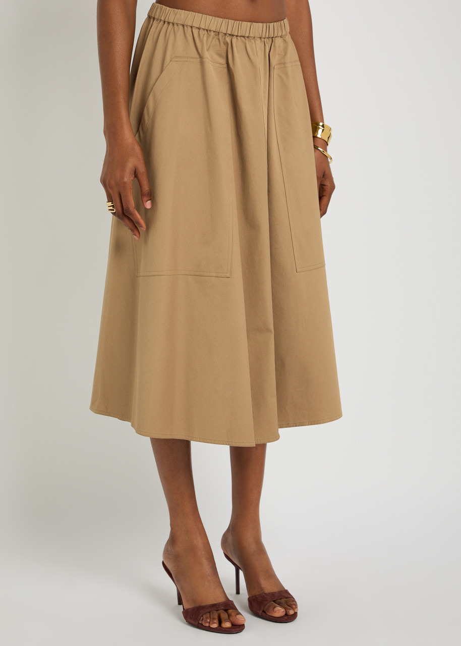 Vince Stretch-cotton Poplin Midi Skirt - 2