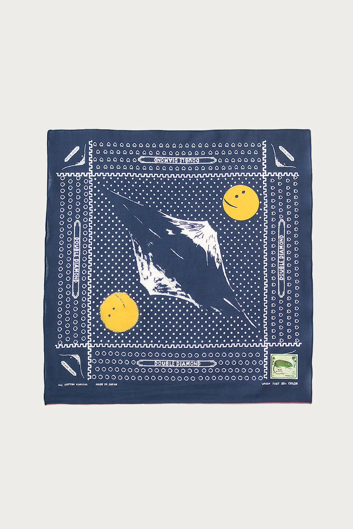 Fastcolor Selvedge Bandanna (Mirrored Fuji) PROFILE RAINBOWY - 해군 - 1
