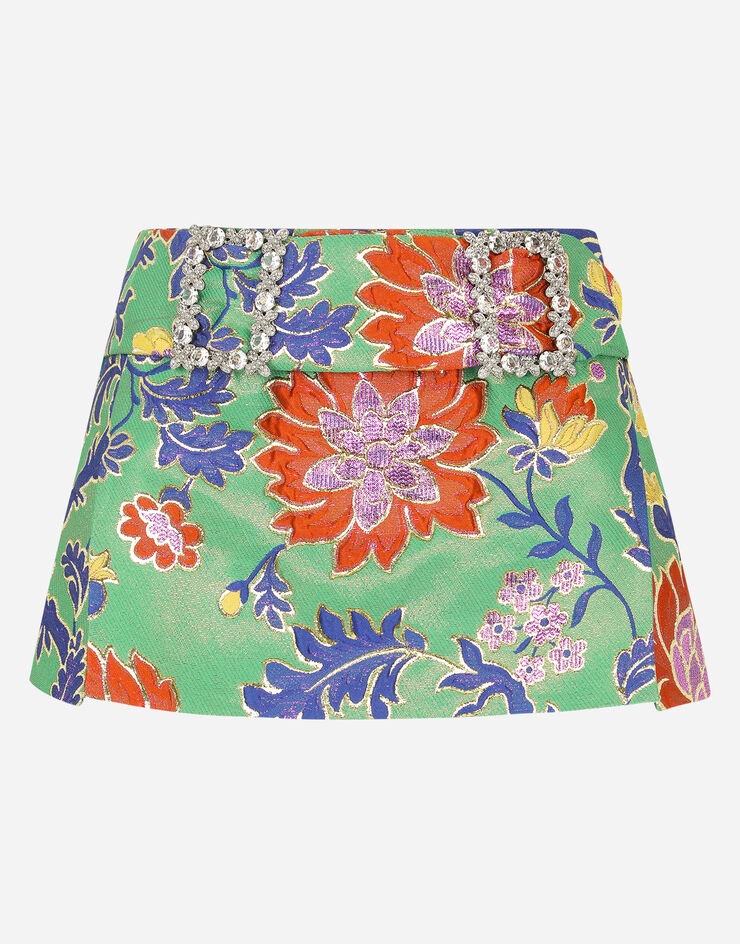 Lurex jacquard miniskirt - 3