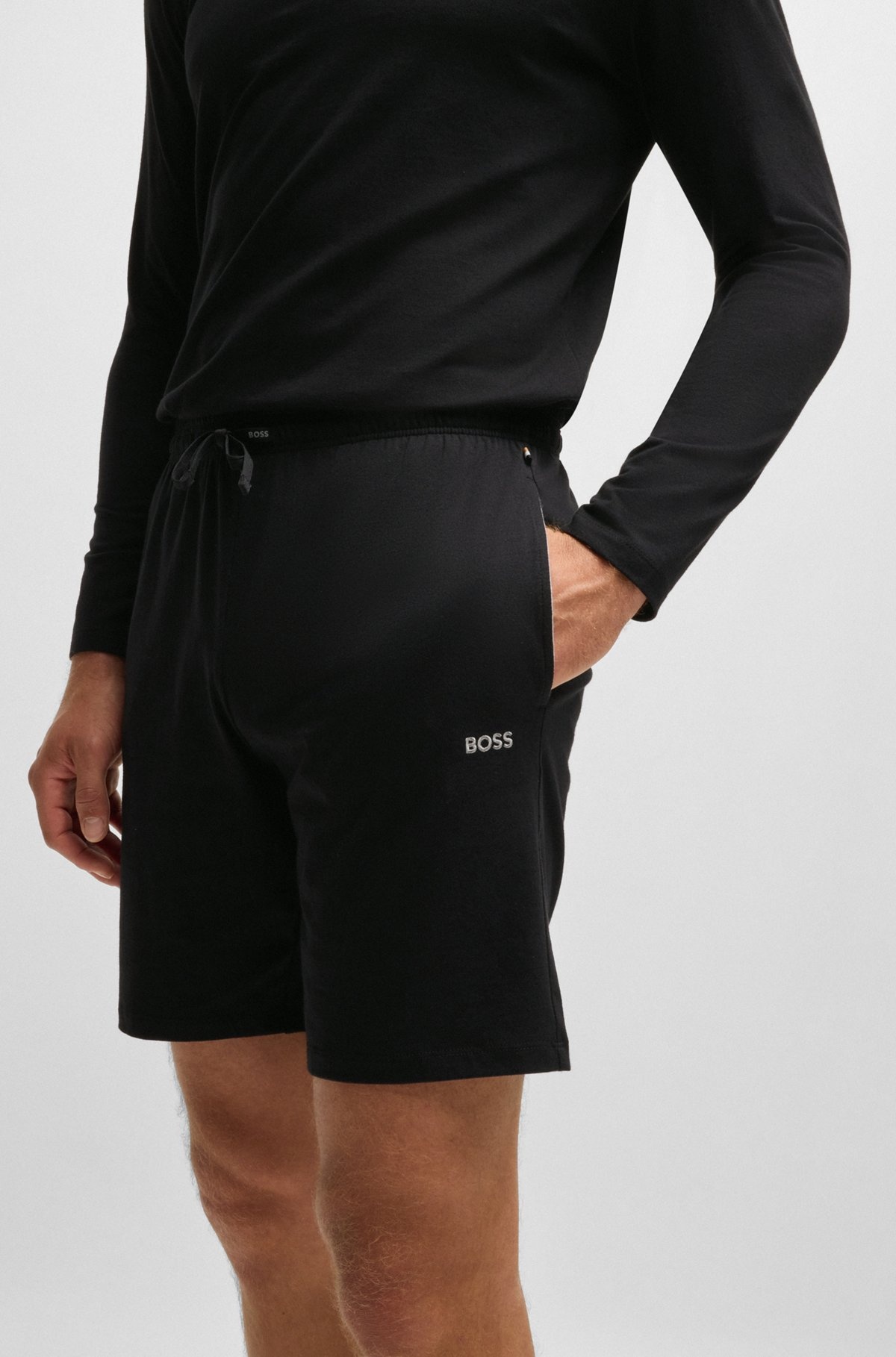 STRETCH-COTTON REGULAR-FIT SHORTS WITH LOGO DETAIL - 5