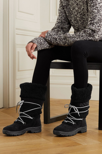 BOGNER Alta Badia embroidered suede and shearling snow boots outlook