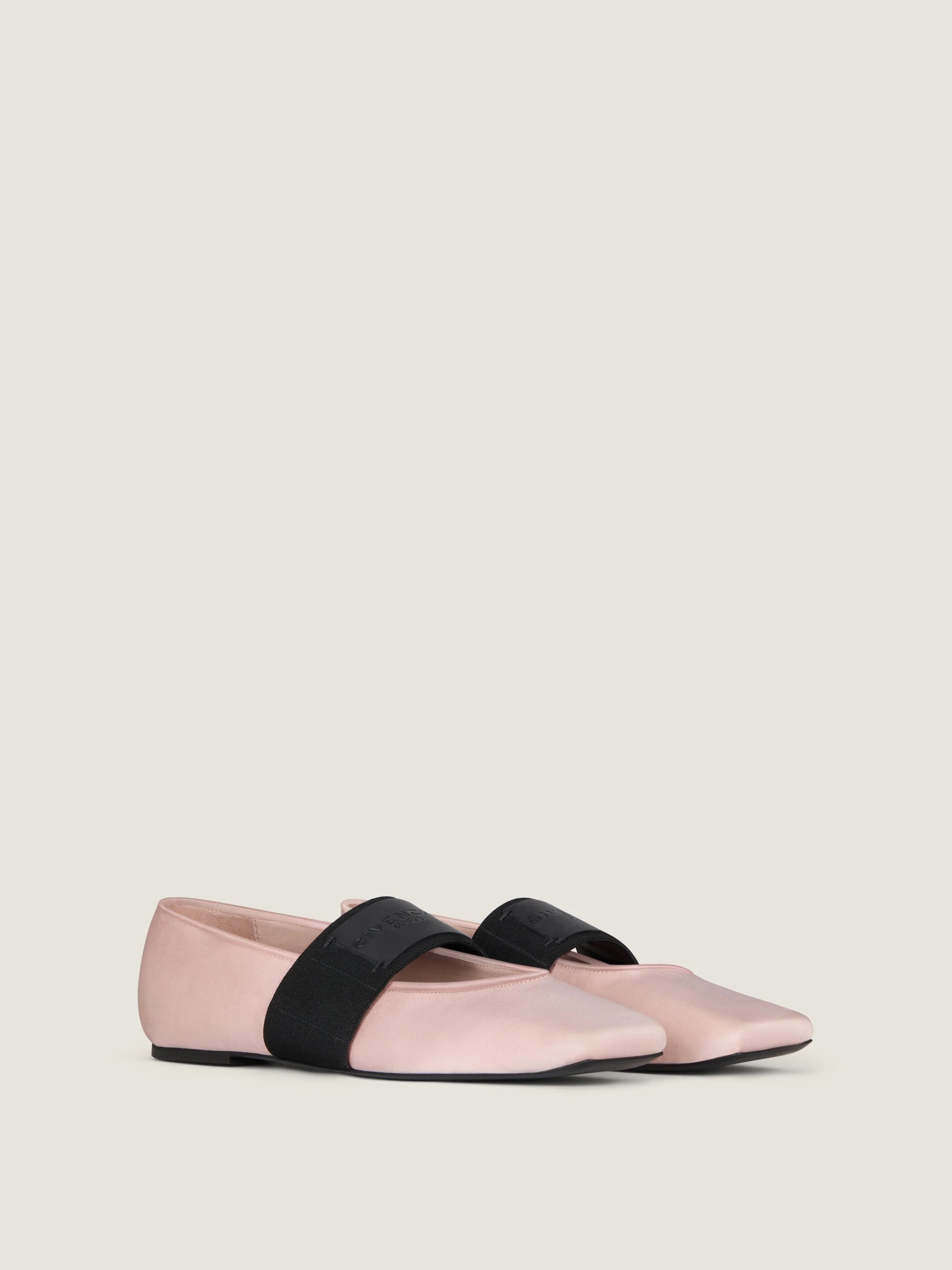SLICED SQUARE BALLERINAS IN SATIN - 1