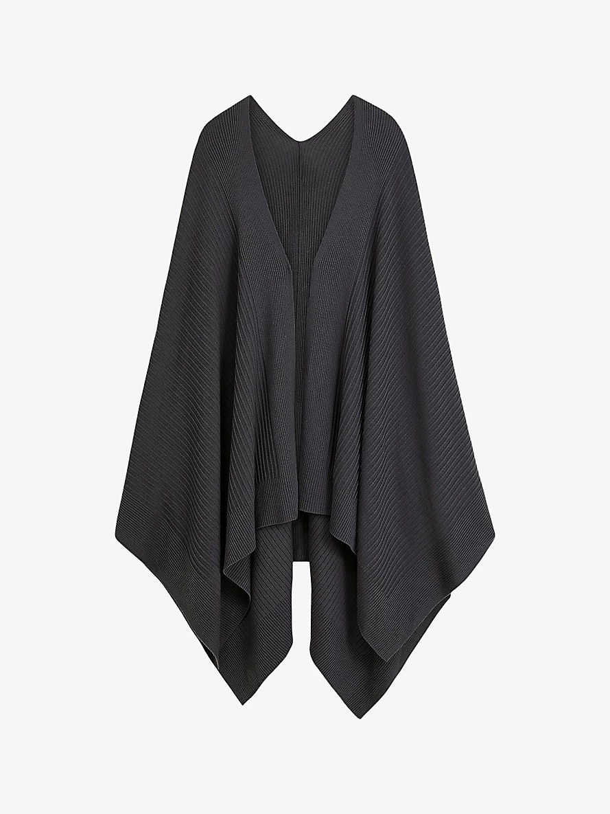 Waterfall relaxed-fit merino-wool poncho - 1