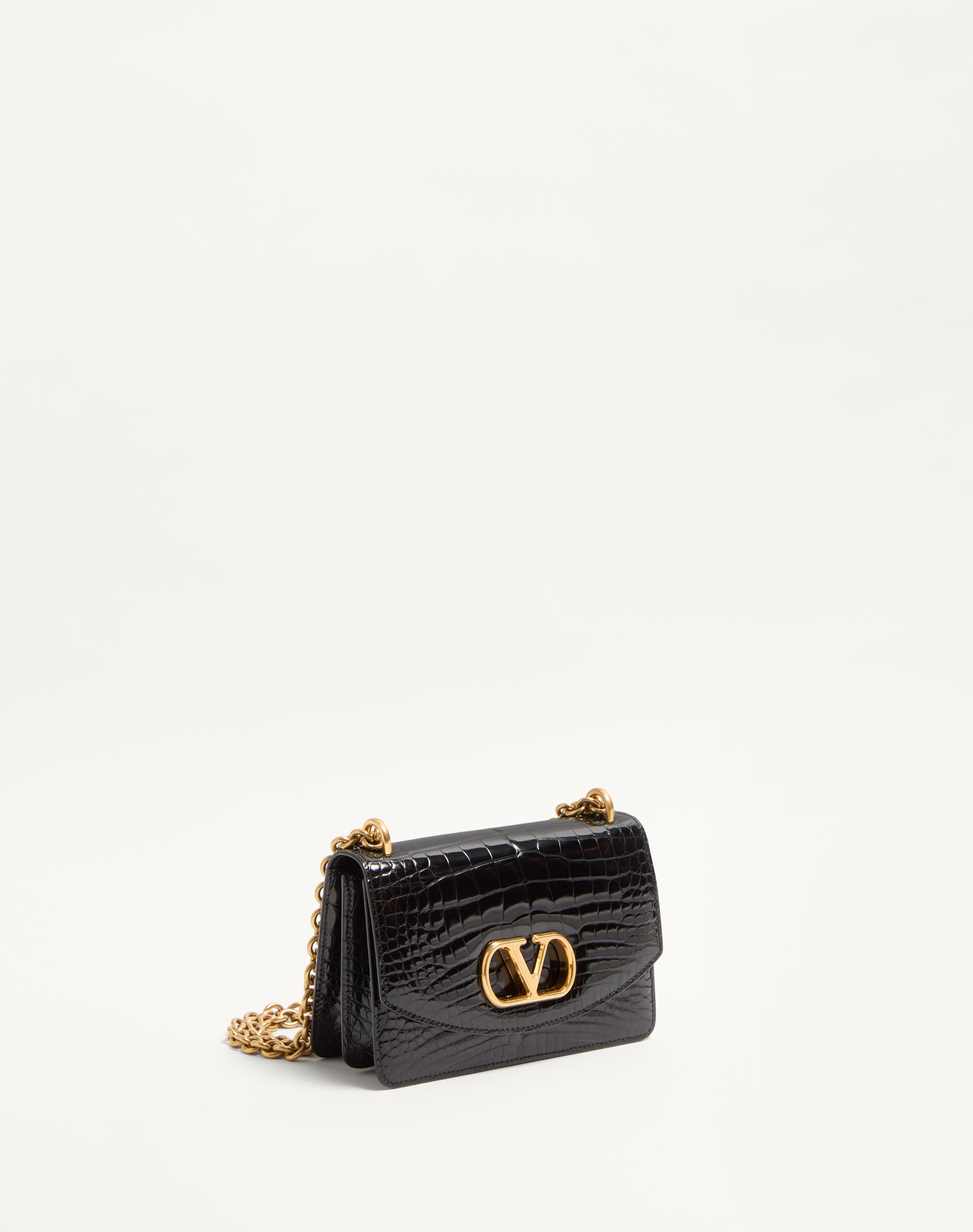 VALENTINO GARAVANI VAIN SMALL SHOULDER BAG IN CROCODILE LEATHER - 3