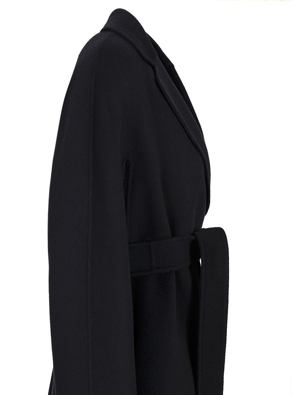 Wool Drap Midi Coat Coats Blue - 3