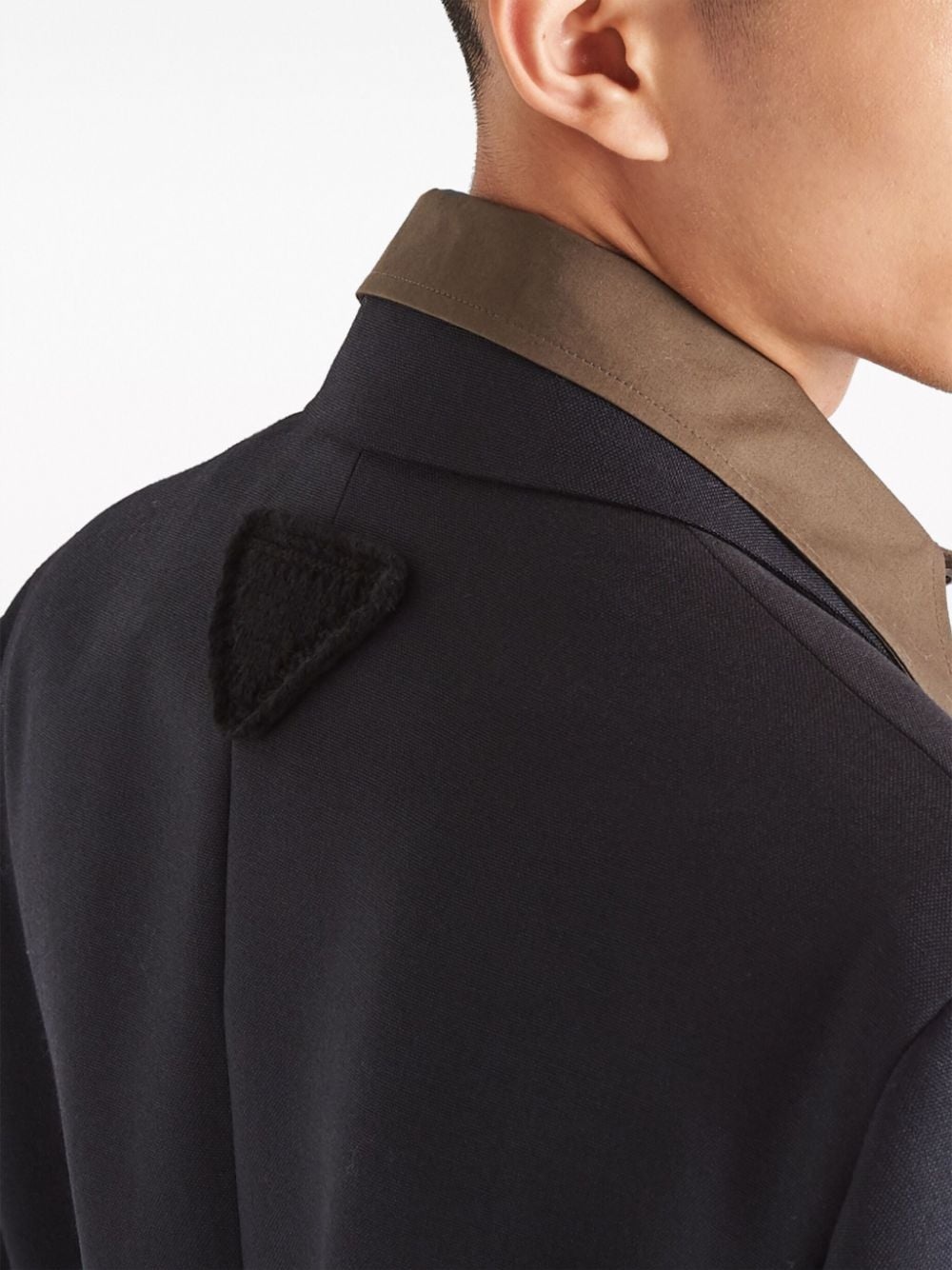 detachable-collar wool blazer - 6