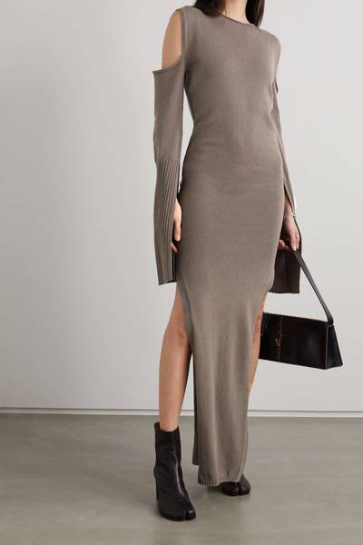 Rick Owens + NET SUSTAIN cold-shoulder recycled cotton maxi dress outlook