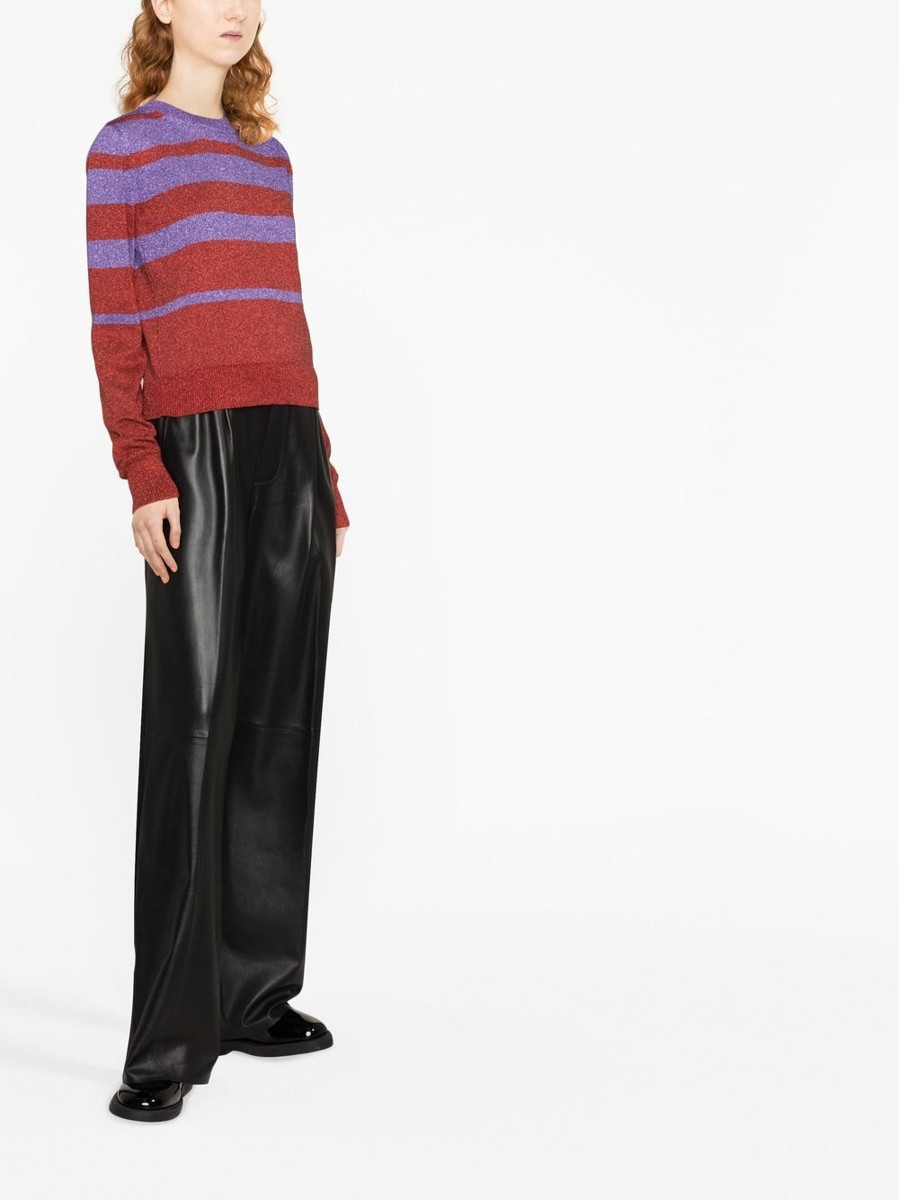 striped crew-neck jumper - 4