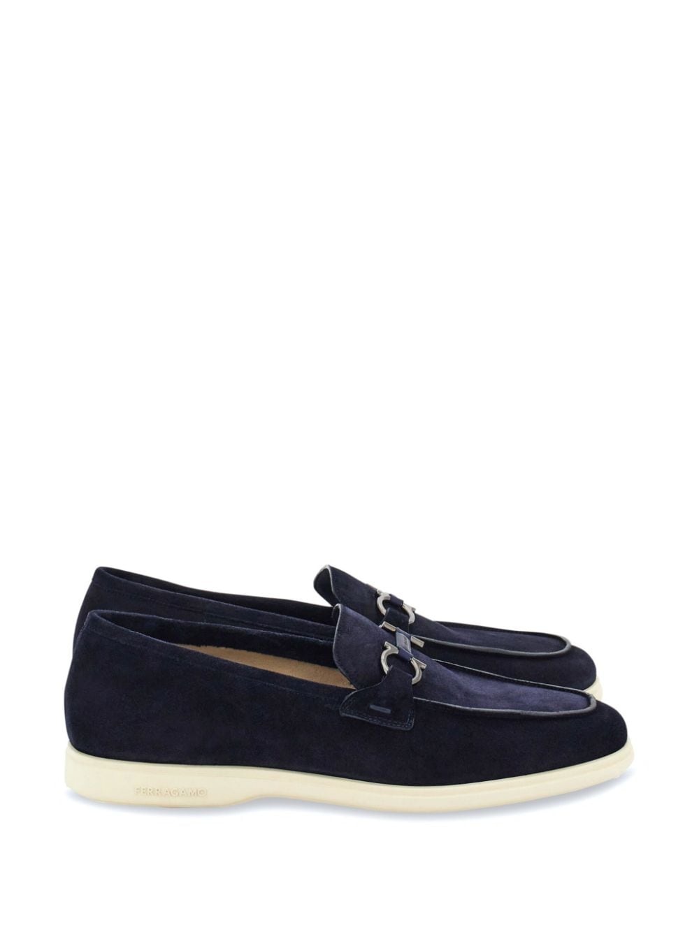 Gancini-plaque suede loafers - 6