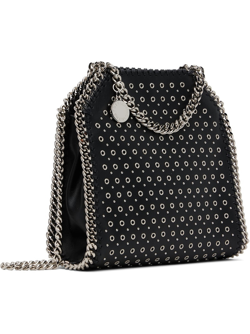 Stella McCartney Black Falabella Eyelet-Stud Mini Bag outlook