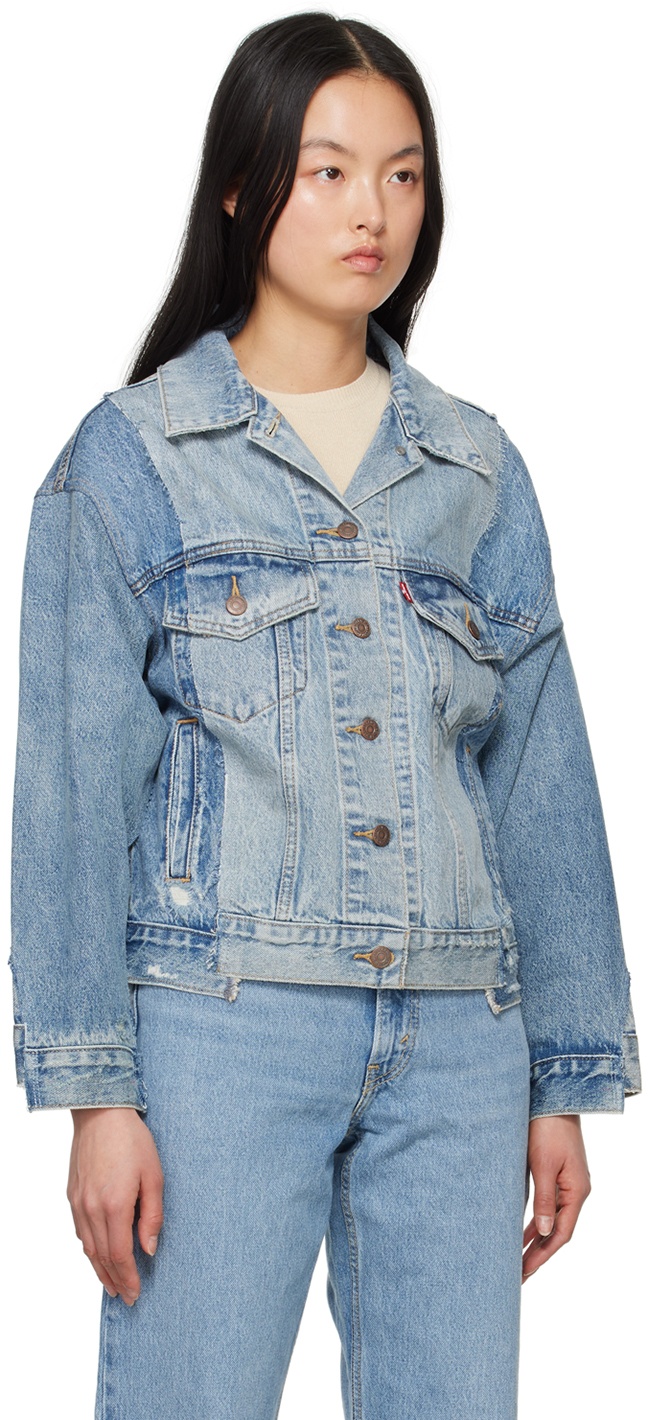 Blue 90s Repaired Denim Jacket - 2