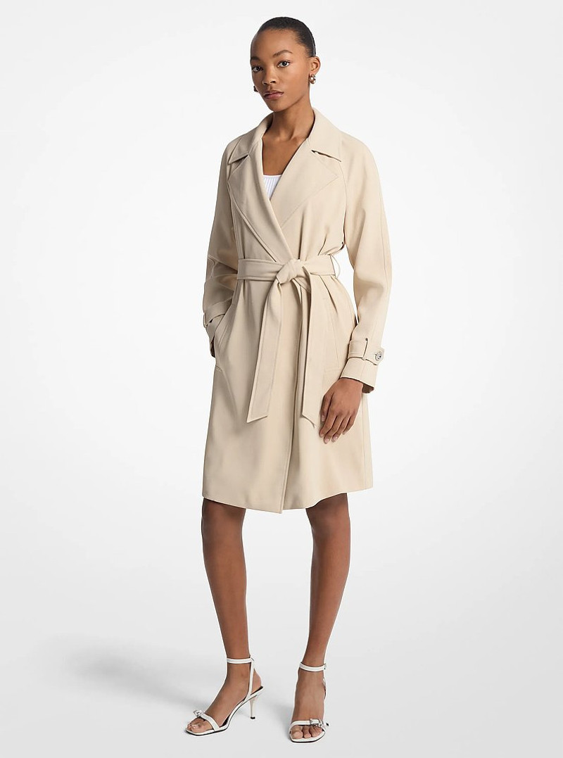 Draped Woven Trench Coat 1