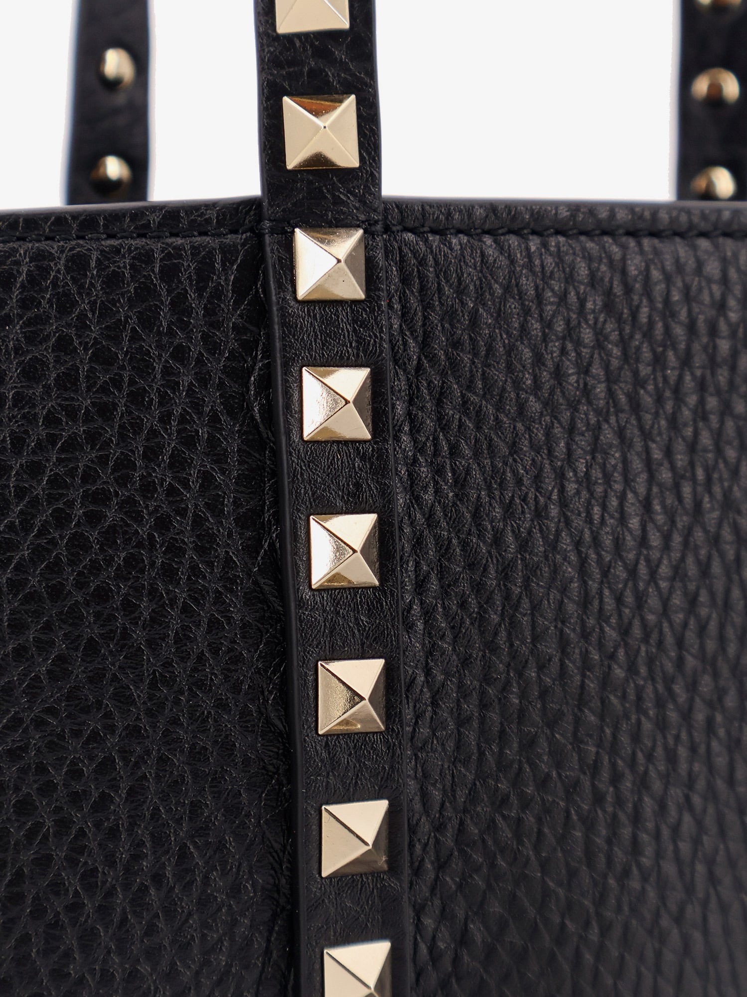 VALENTINO GARAVANI ROCKSTUD LEATHER SHOPPING BAG - 5