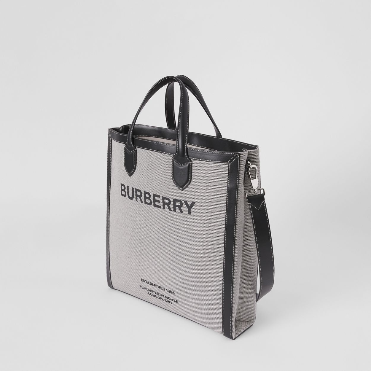 Horseferry Print Canvas and Leather Tote - 5