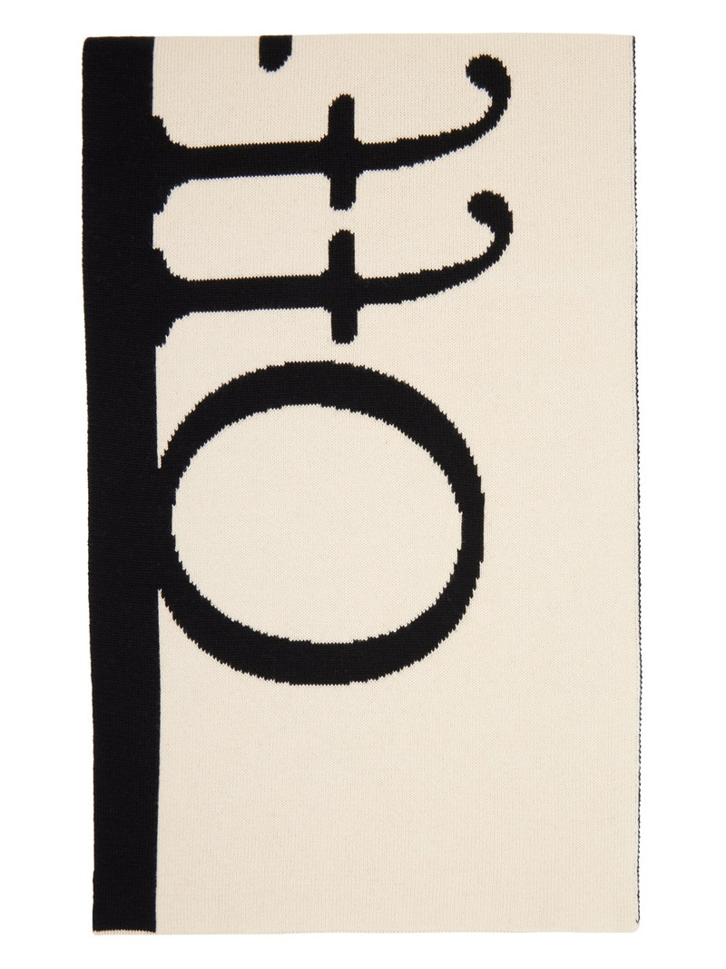 Off-White Black & Off-White Bookish Scarf outlook