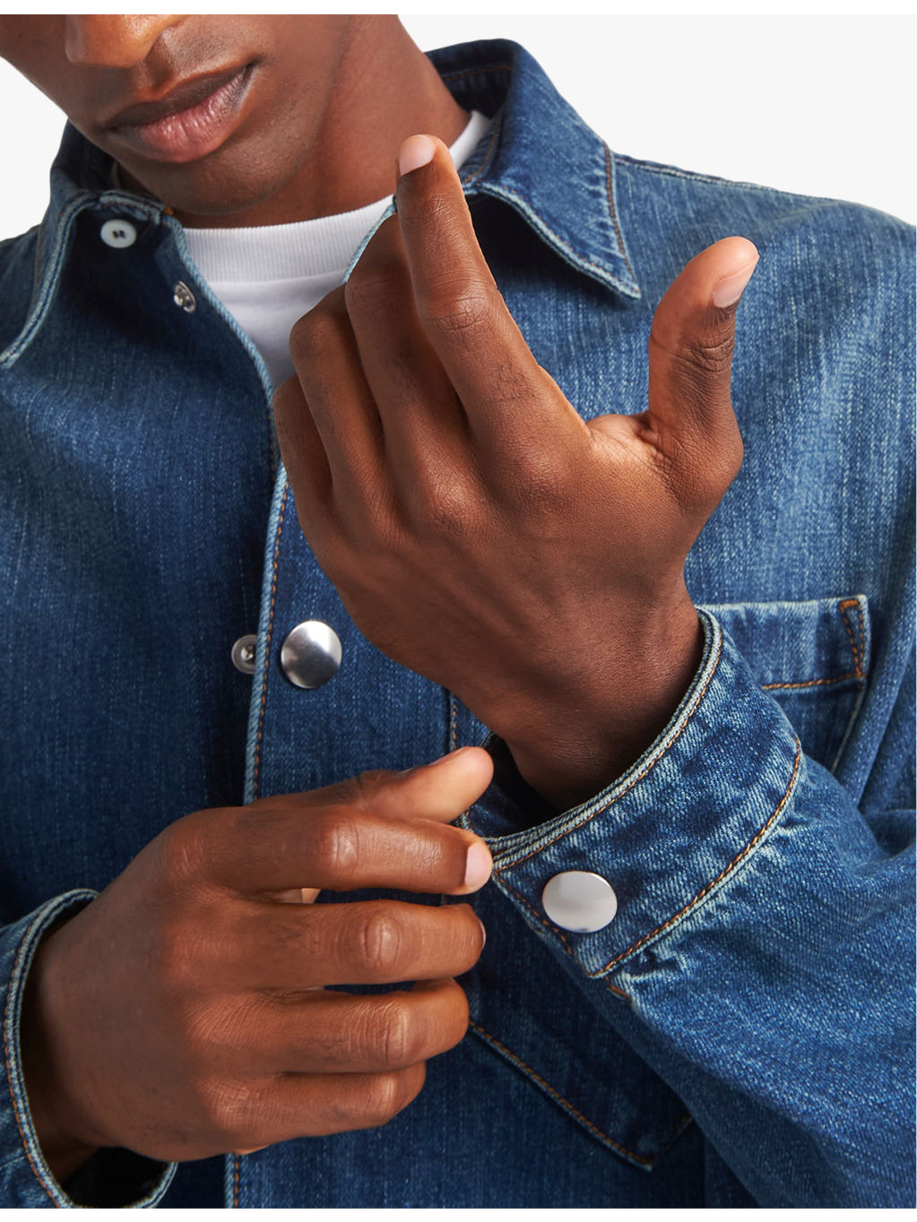 Brand-plaque boxy-fit denim shirt - 5