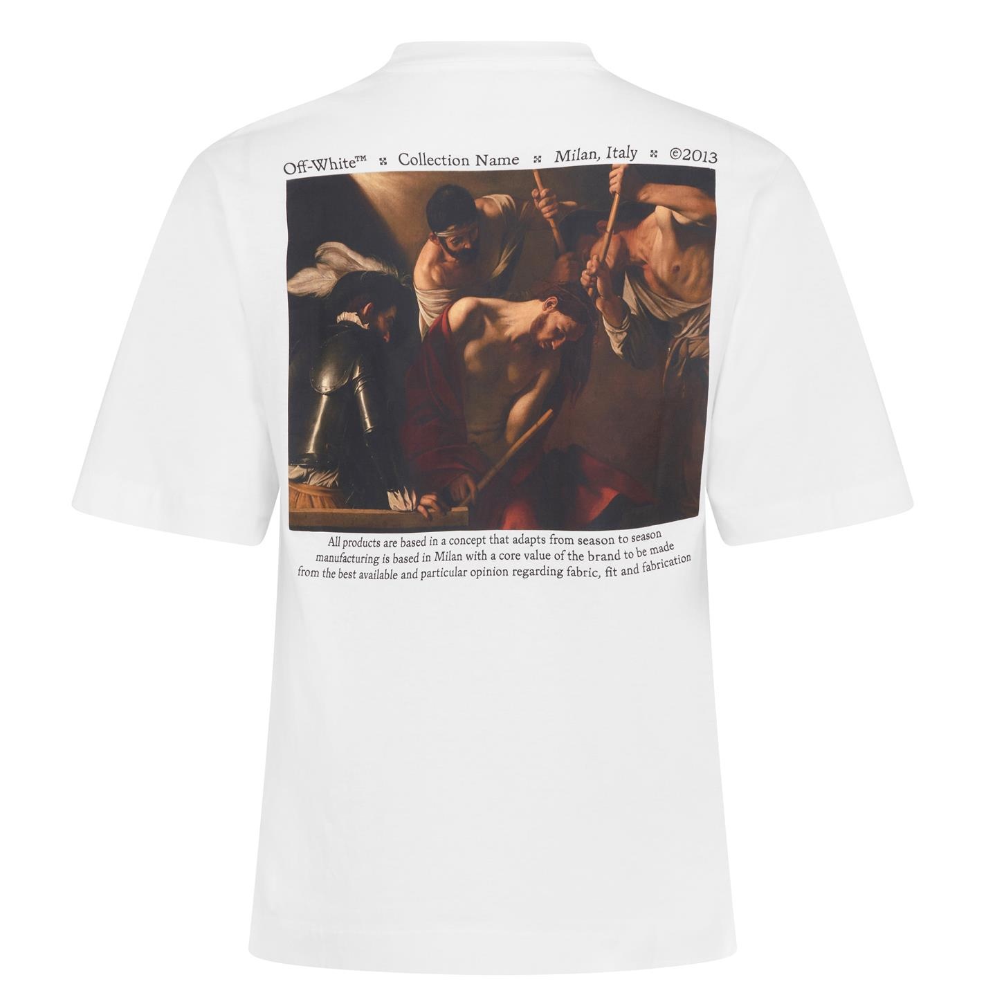 ★Off-White★ Caravaggio Crowning Short Sleeve T-Shirt Black Off-White Caravaggio Crowning Skate Tee /White - Black