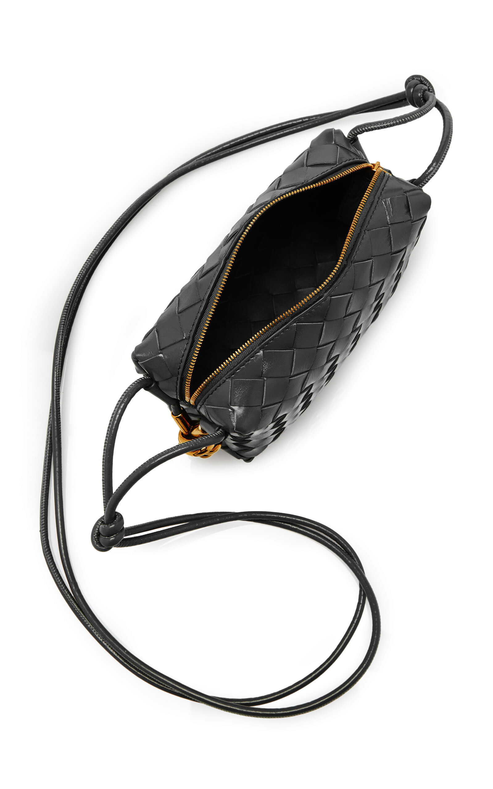 Mini Loop Metal Intrecciato Leather Crossbody Bag black - 5