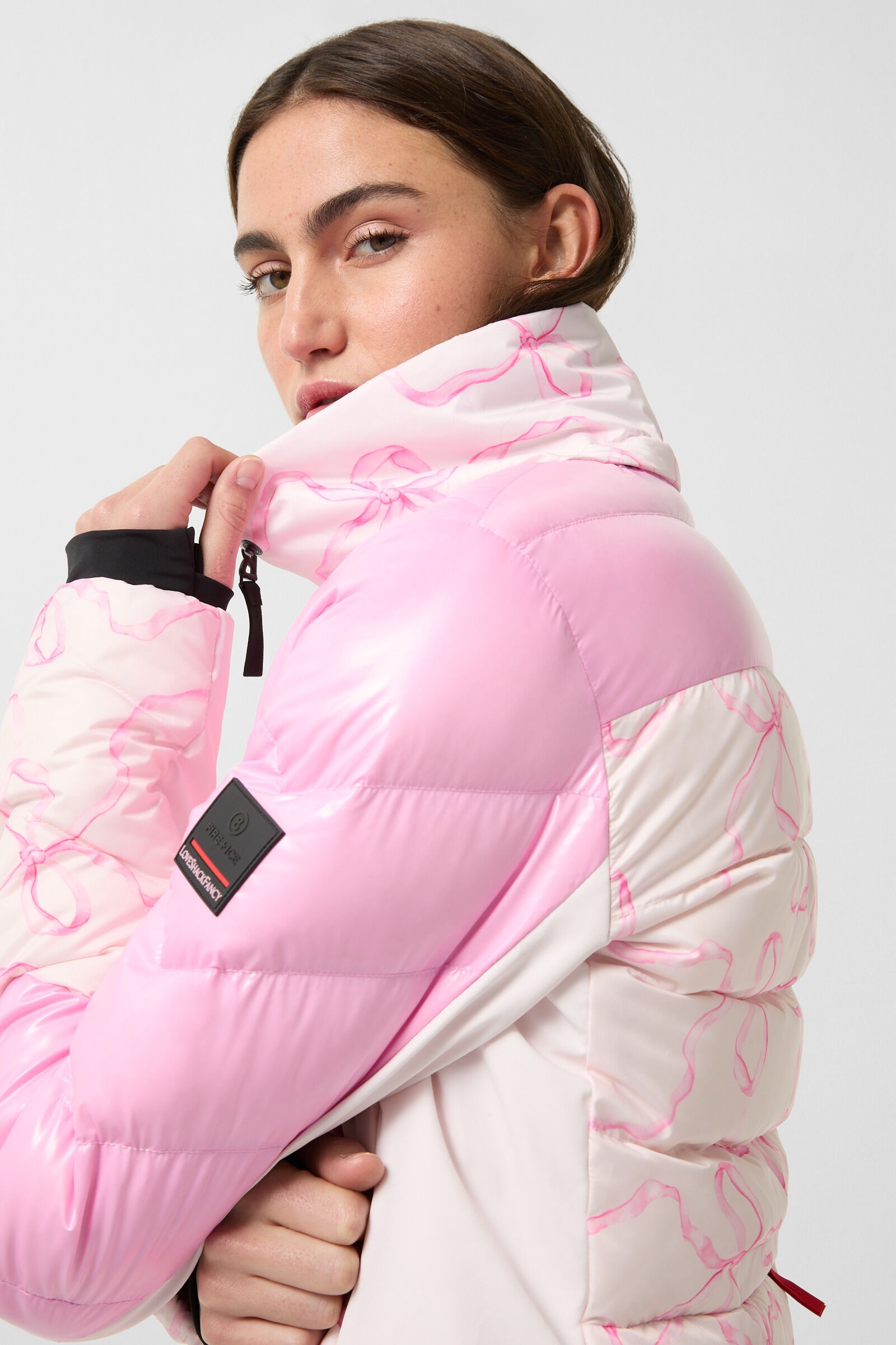 Farina Down ski jacket in Pink/Off-white - 7