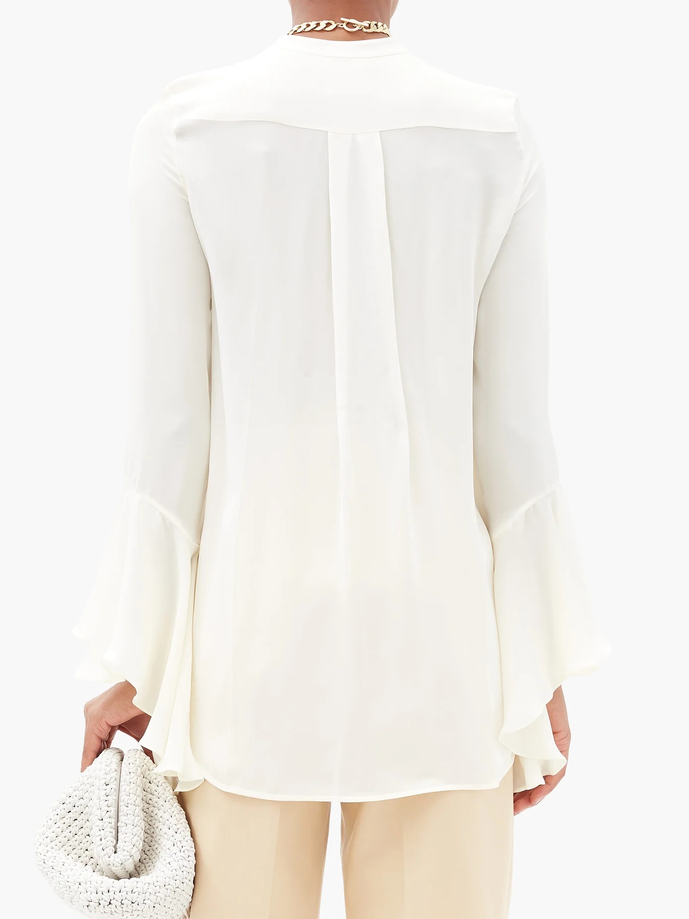 Keith fluted-sleeve ruffled silk-georgette blouse - 5