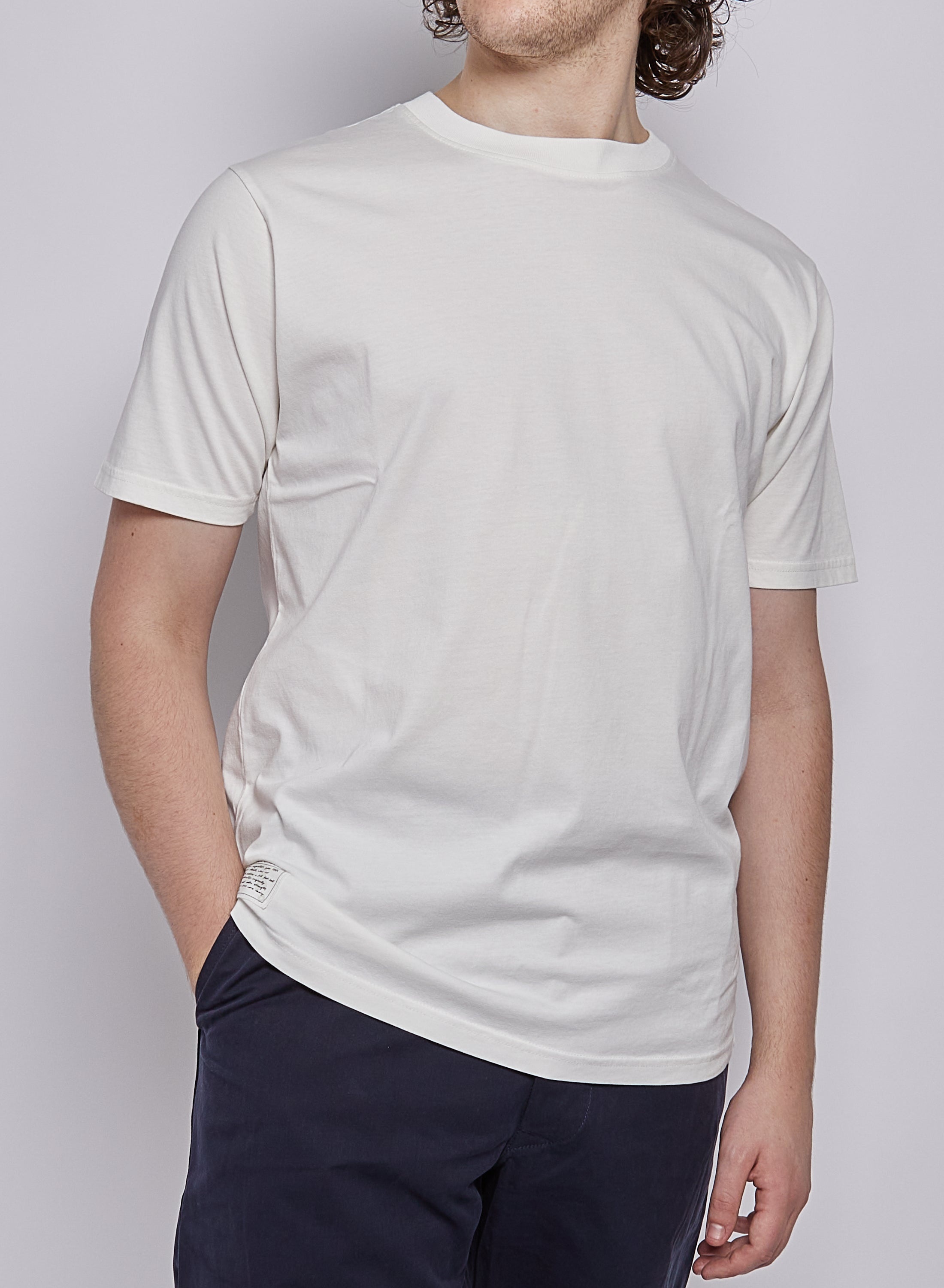 Classic Relaxed Fit Tee in Stone Wash White - 3