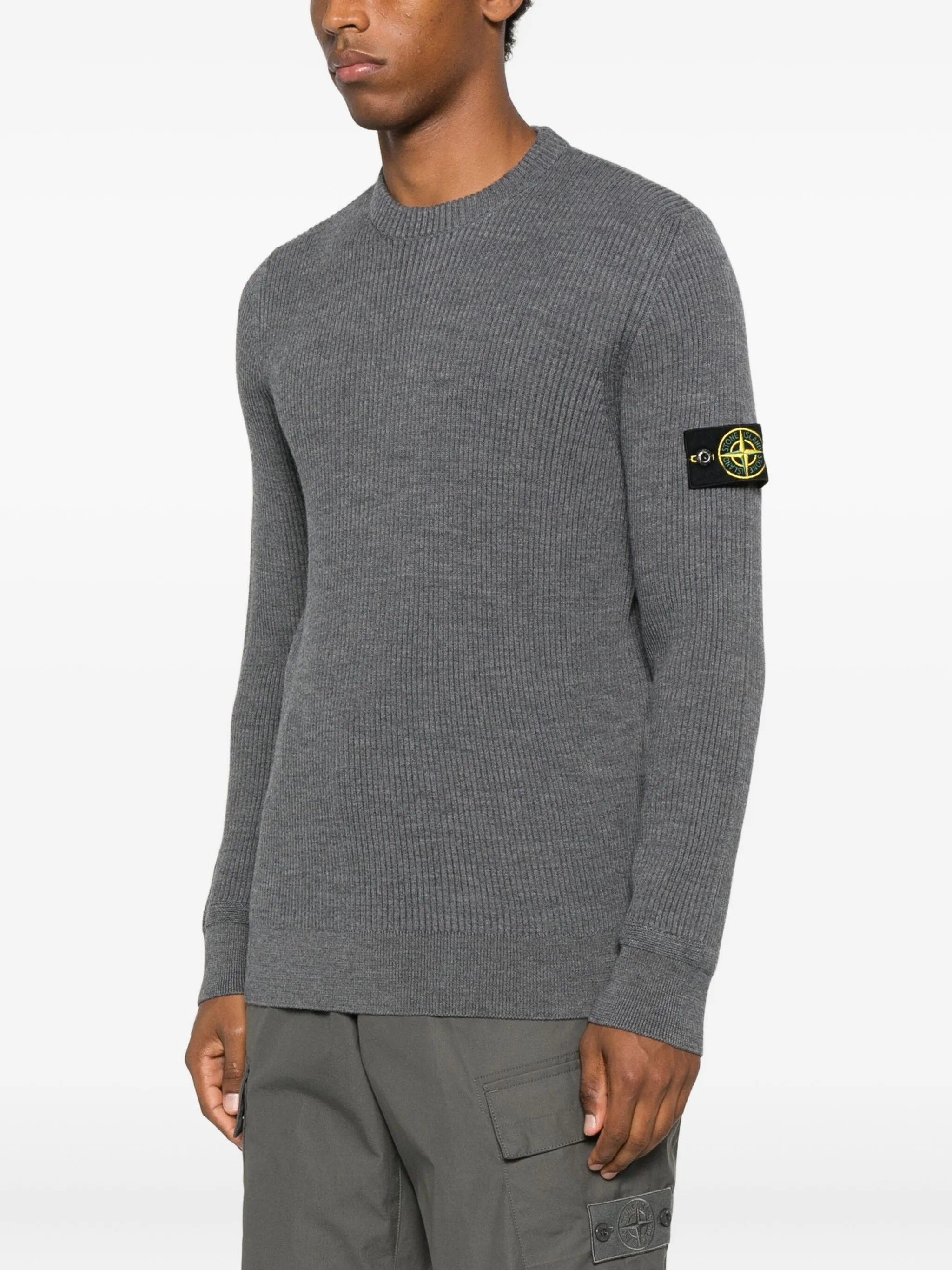 Stone Island Ribbed-knit Logo-patch Sweater - 4