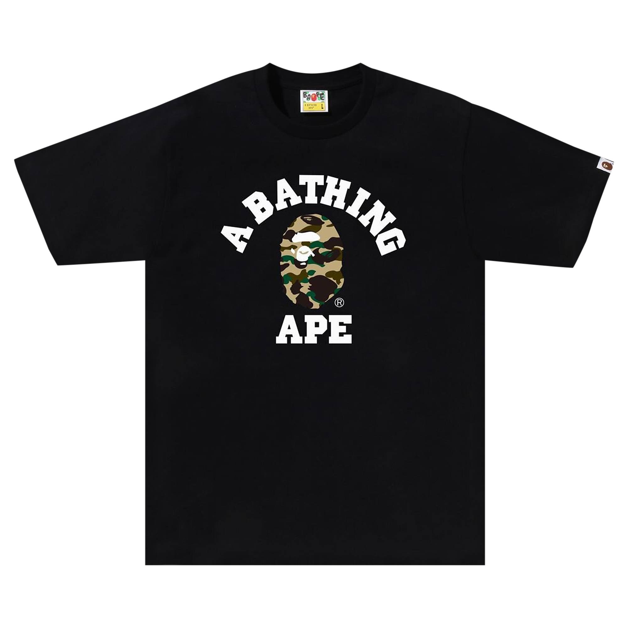 BAPE 1st Camo College Tee 'Black/Yellow' - 1