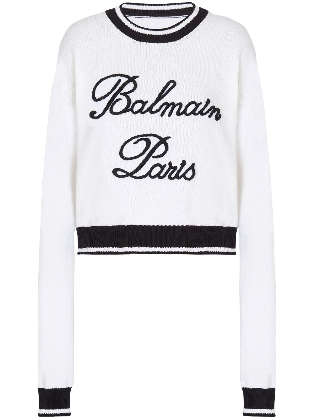 logo-embroidered crew-neck jumper - 1