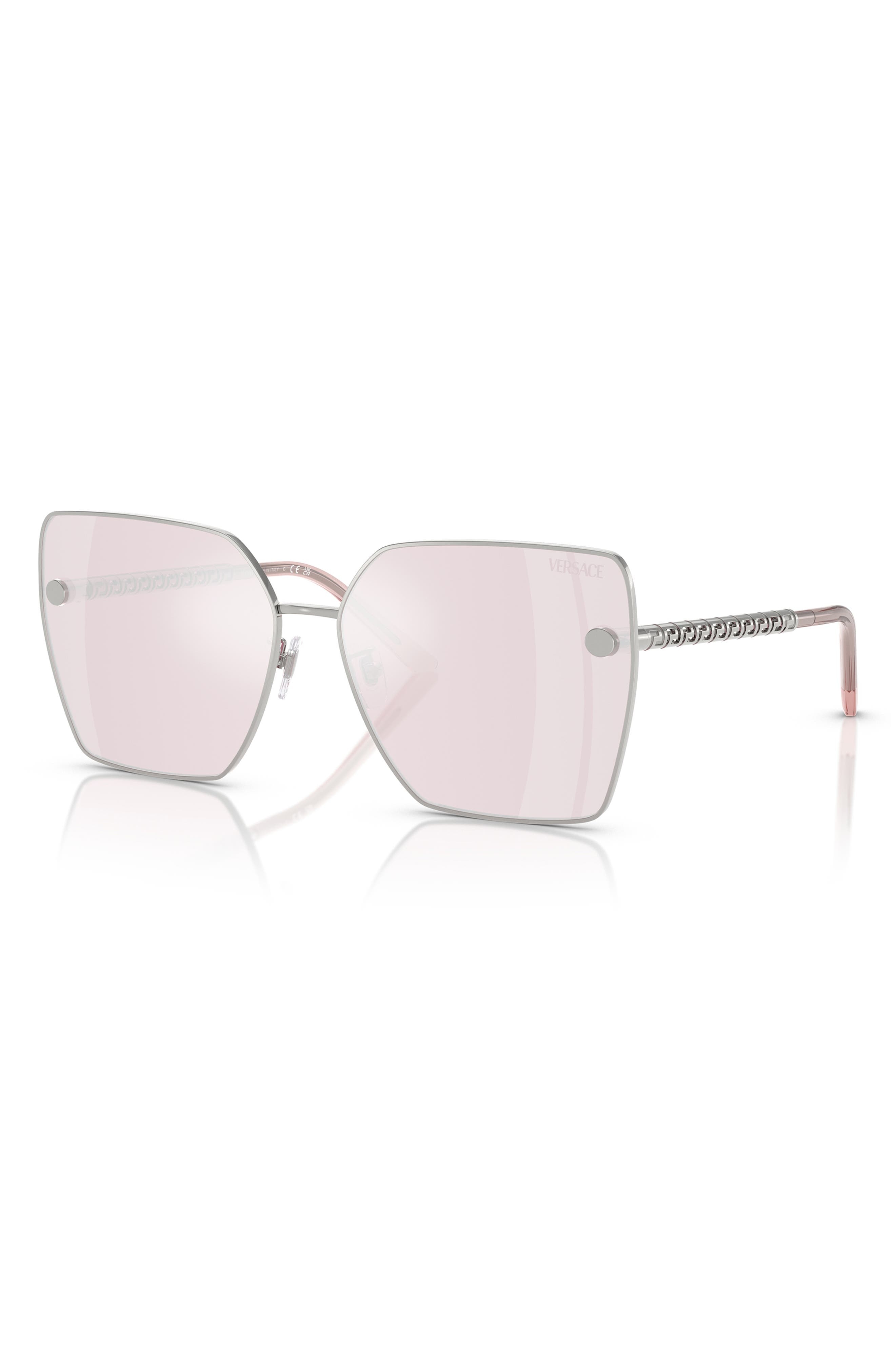 Versace 63mm Oversize Square Sunglasses in Silver at Nordstrom - 2