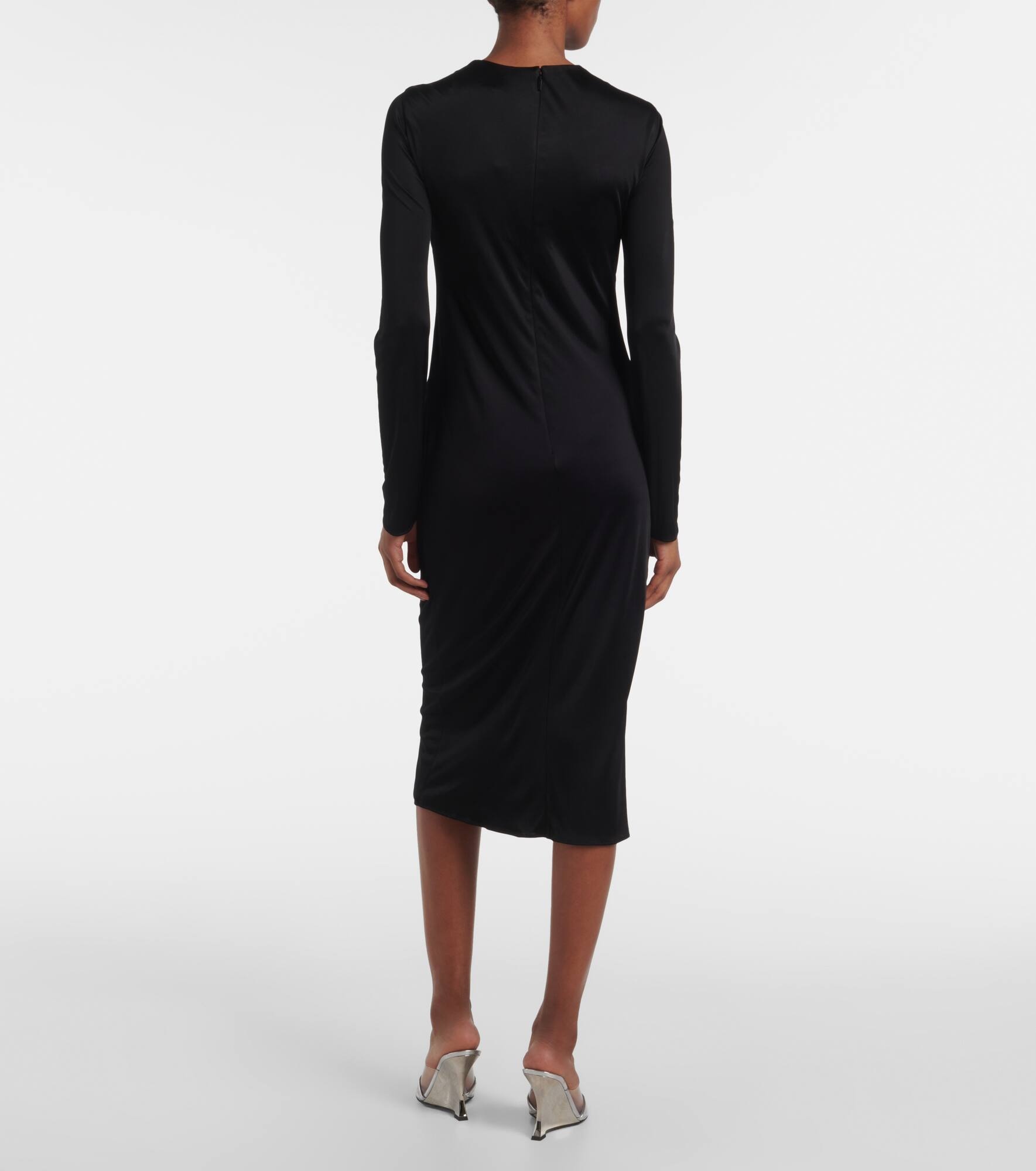 Safety Pin gathered jersey midi dress - 3