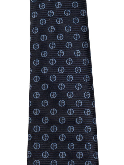 GIORGIO ARMANI monogram-jacquard silk tie outlook