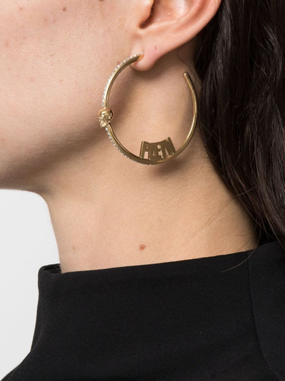 PHILIPP PLEIN logo-lettering hoop earrings outlook