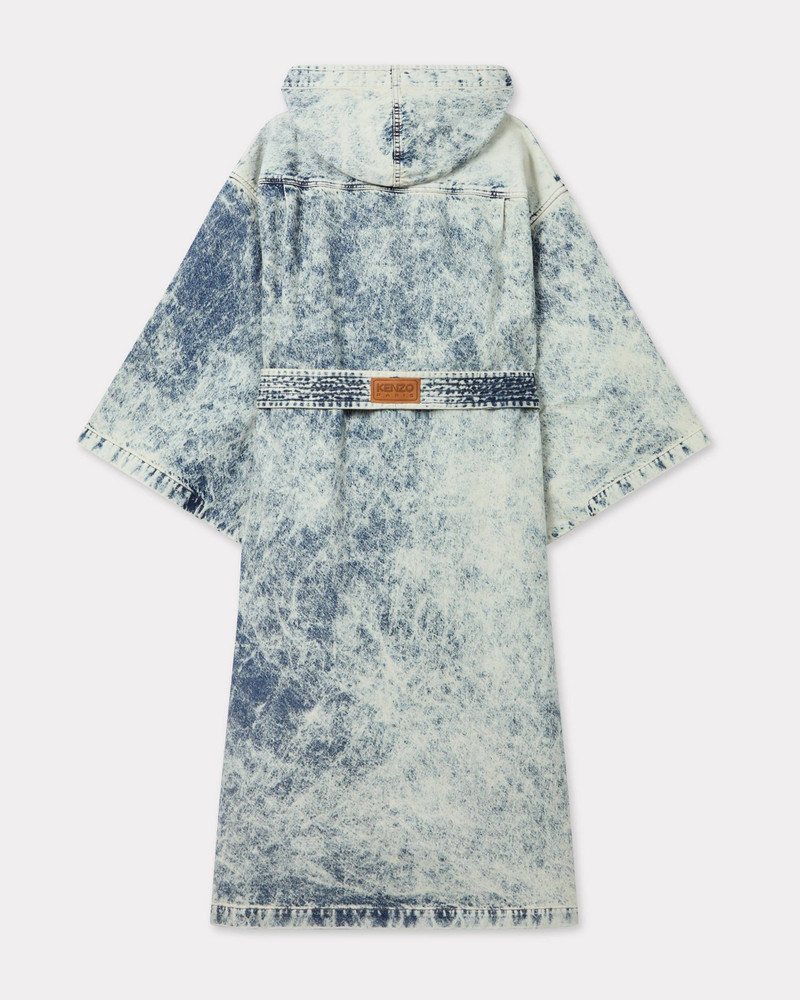 KENZO Double-breasted coat in japanese denim with kimono sleeves outlook